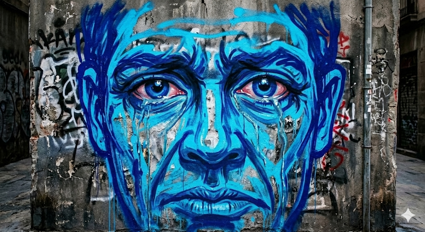 un grafiti pintat en un mur de la estació